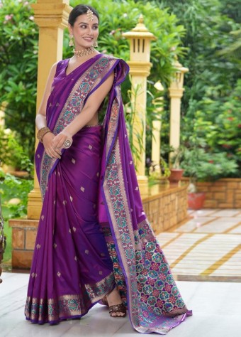 Purple Color Banarasi Saree price in bangladesh