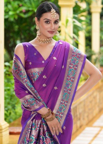 Purple Color Banarasi Saree  price in bangladesh