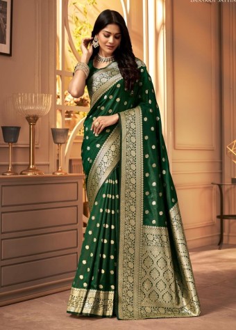 Green Color Banarasi Saree price in bangladesh