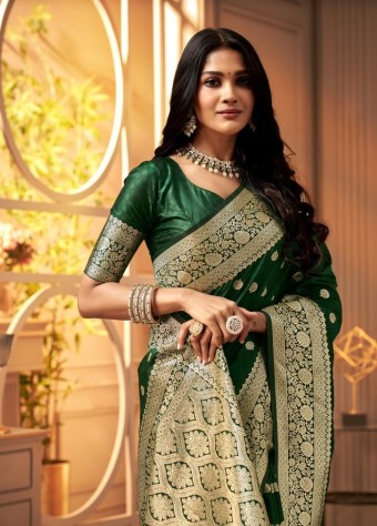 Green Color Banarasi Saree  price in bangladesh