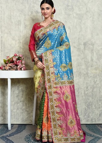 Pure Silk Saree In Multicolor price in bangladesh