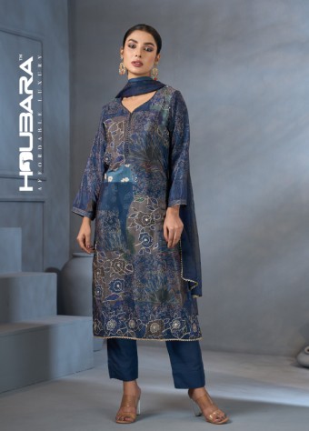 Floral Printed Solid Blue Salwar Kameez price in bangladesh