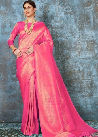 Kanjeevaram Saree In Pink price in bangladesh