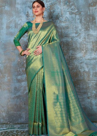 Kanjeevaram Saree In Green price in bangladesh