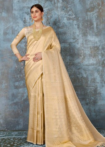 Kanjeevaram Saree In Golden price in bangladesh