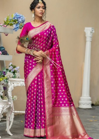 Magenta Color Banarasi Saree price in bangladesh