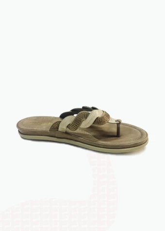 Ladies Flat Sandal Khaki Color  price in bangladesh